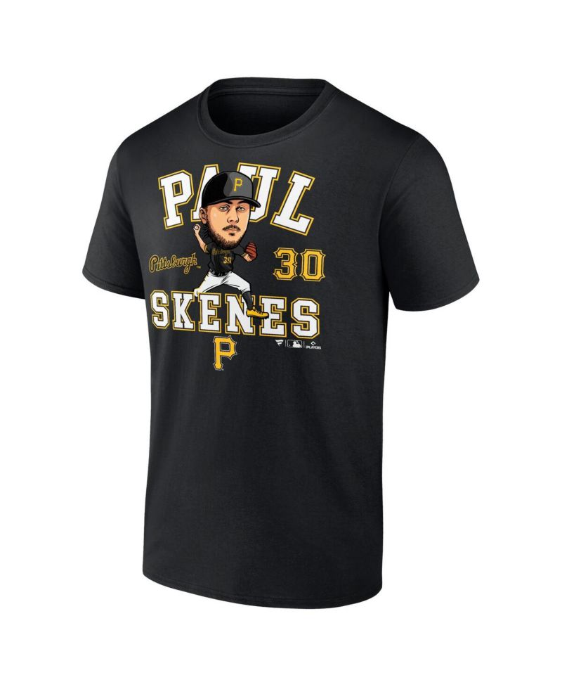 Men's Paul Skenes Black Pittsburgh Pirates Hometown Caricature T-Shirt