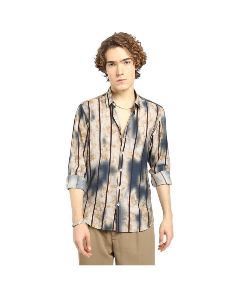 Men's Tie-Dye Striped Shirt