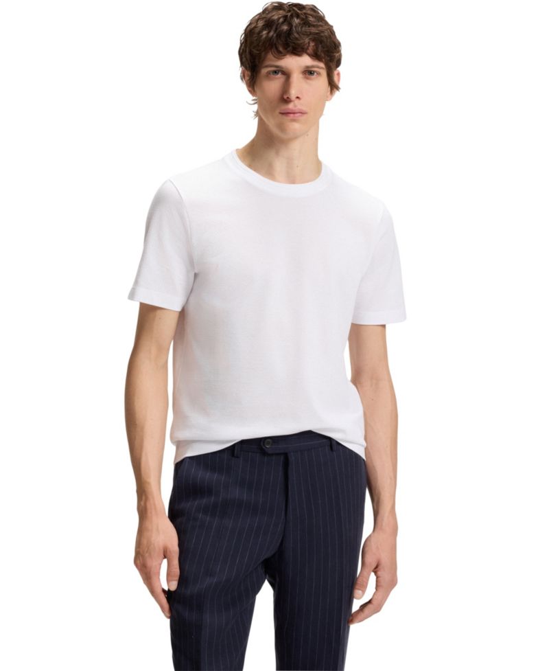 Men's Cotton-Blend Bubble-Jacquard T-Shirt