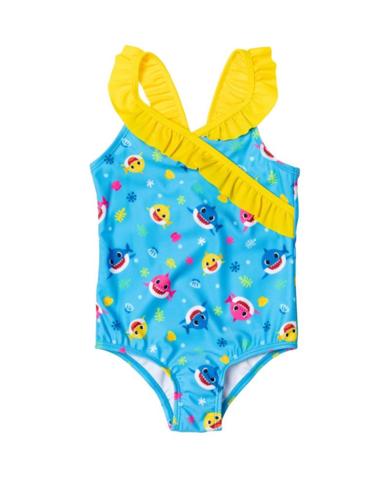 Baby Girls Shark Shark Crossover One Piece Bathing Suit to