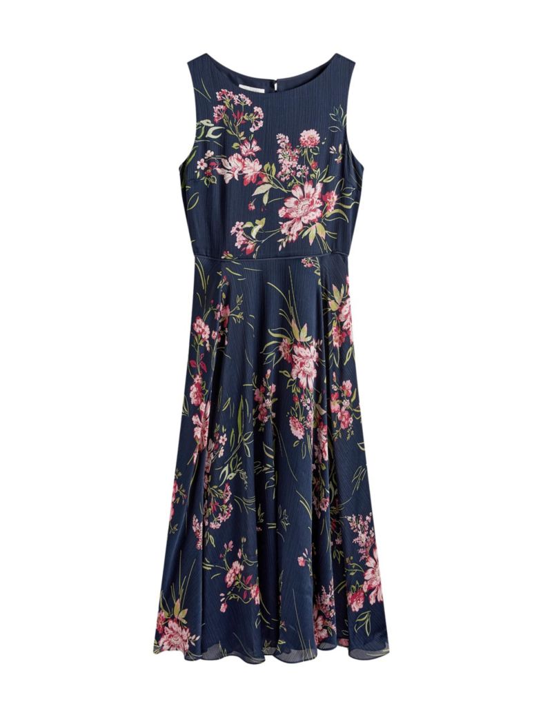 London Women's Demi Floral Print Silk Midi Dress