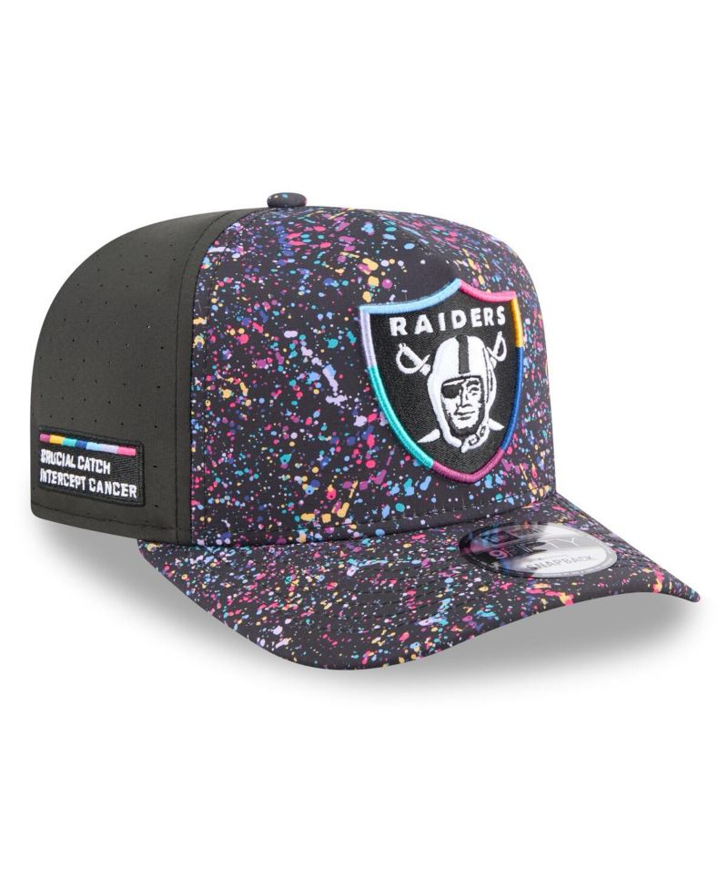 Men's Black Las Vegas Raiders 2025 NFL Crucial Catch A-Frame 9FIFTY Snapback Hat