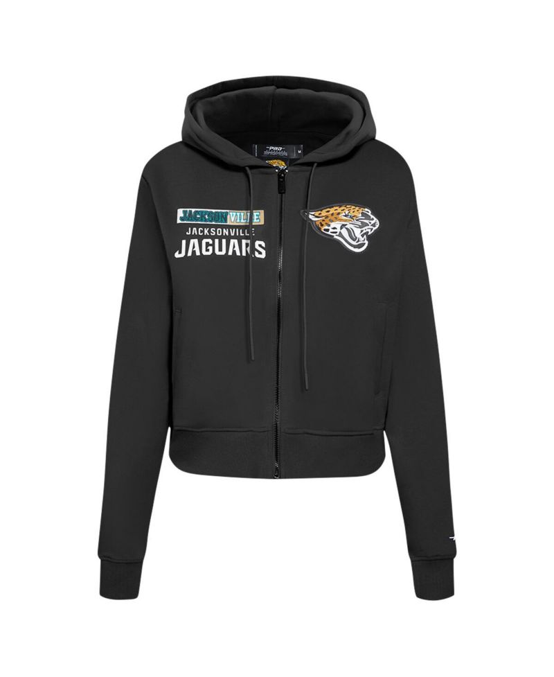Women's Black Jacksonville Jaguars Split Logo Full-Zip Hoodie