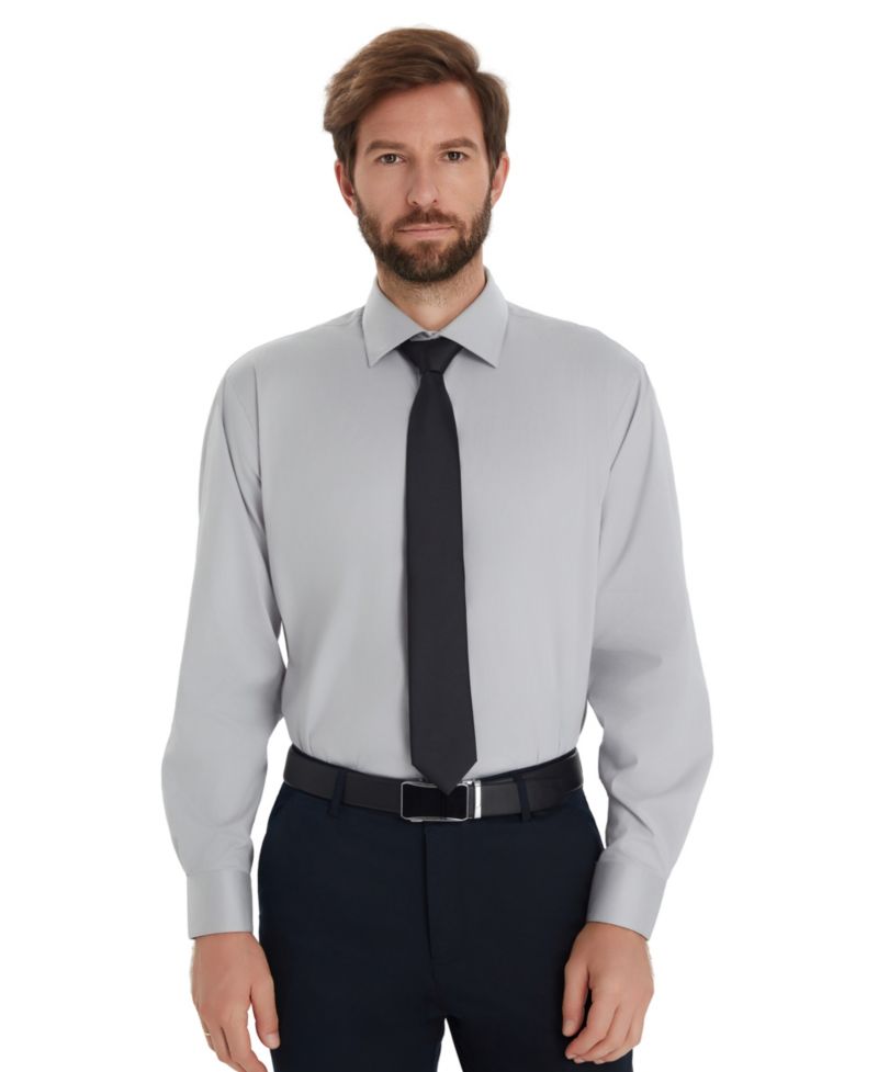 Men's Solid Regular-Fit Dress Shirt