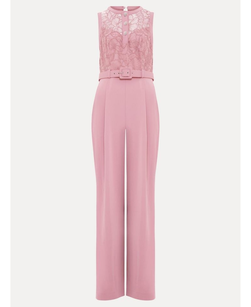 Women's Ivanna Lace Bodice Belted Jumpsuit