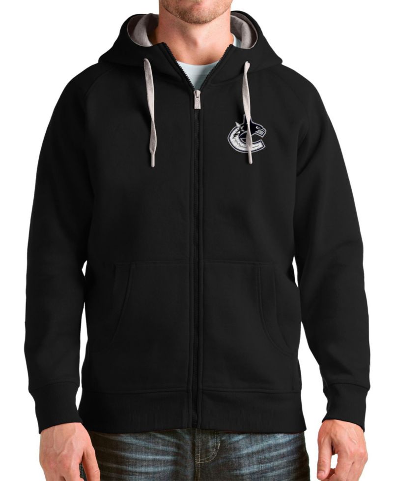 Men's Black Vancouver Canucks Logo Victory Full-Zip Hoodie