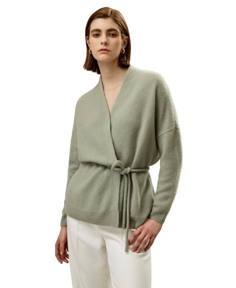 Women's Lounge Wrap Wool Knit Cardigan