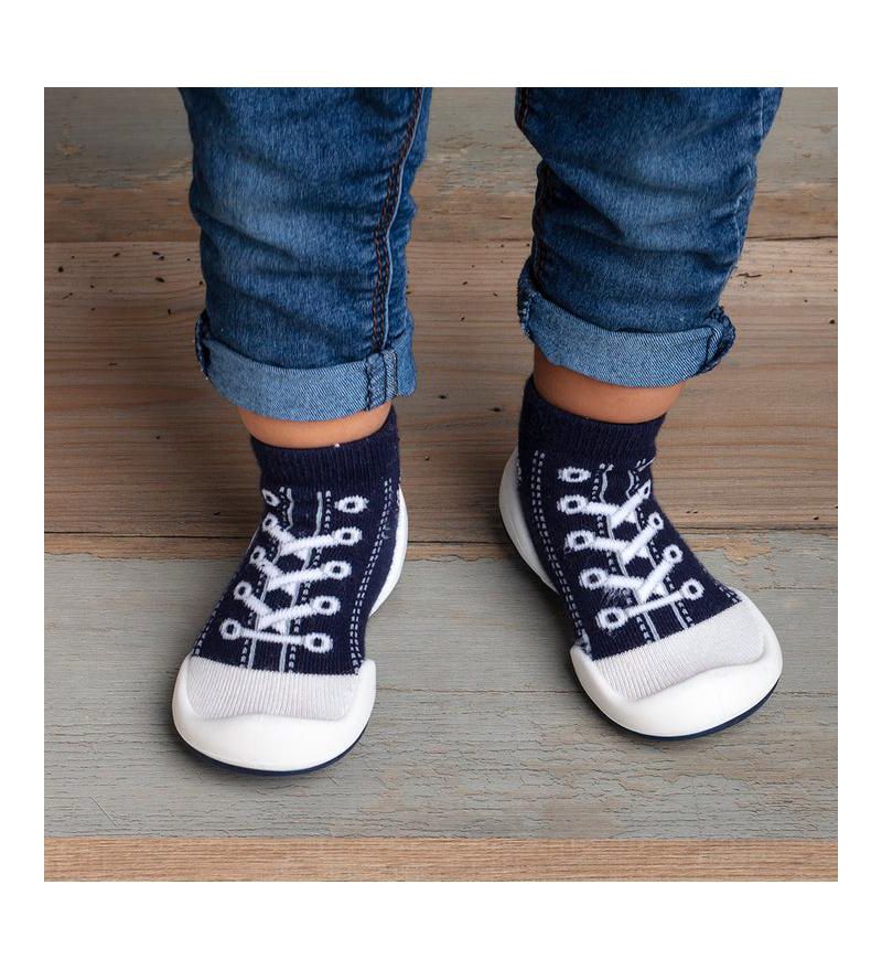 Infant Girl Boy First Walk Sock Shoes Sneakers - Navy