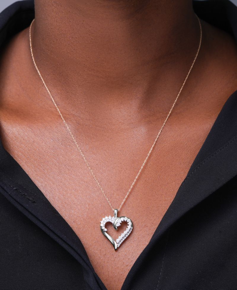 Diamond Open Heart 18" Pendant Necklace (1/2 ct. t.w.)