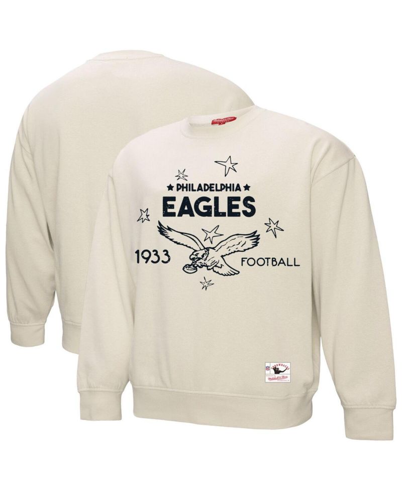 Women's Cream Philadelphia Eagles Shooting Stars Pullover Sweatshirt