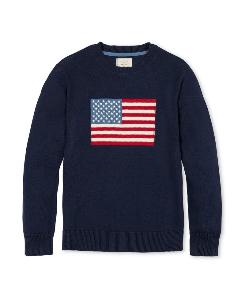 Men's Hope and Henry Organic Crew Neck Flag Sweater
