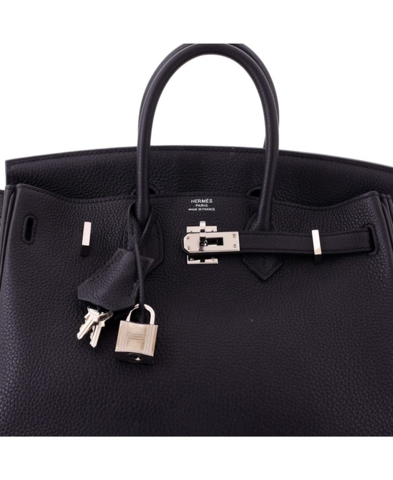 Birkin 25 Handbag Black Togo with Palladium Hardware
