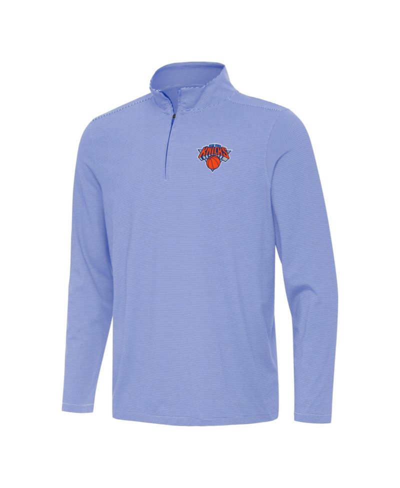 Men's Royal New York Knicks Twine Quarter-Zip