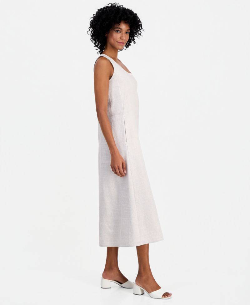 Women's Striped Sleeveless Scoop-Neck Dress