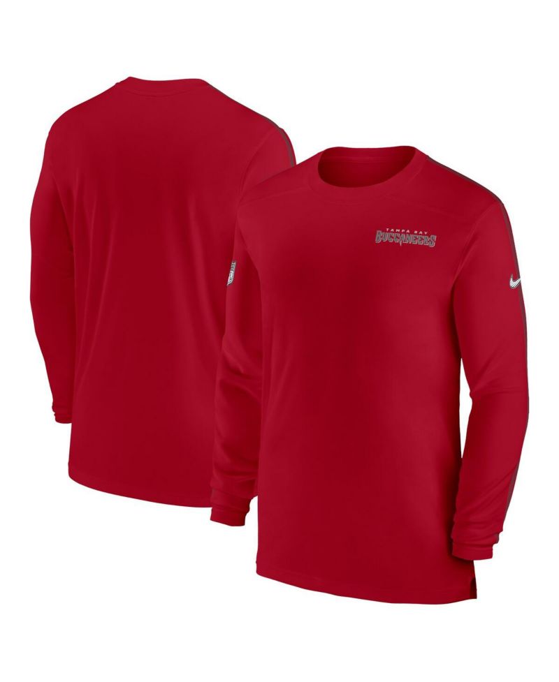 Men's Red Tampa Bay Buccaneers Sideline Coach UV Performance Long Sleeve T-Shirt