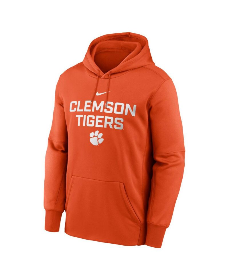 Men's Orange Clemson Tigers Team Stacked Performance Pullover Hoodie