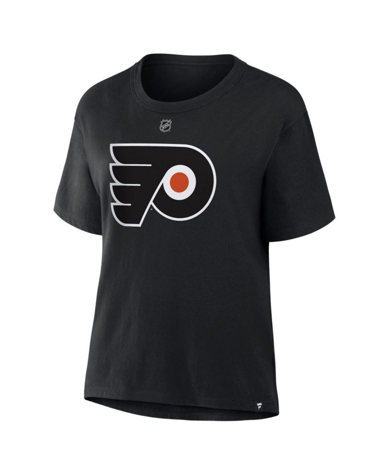 Women's Matvei Michkov Black Philadelphia Flyers Authentic Stack Name & Number T-Shirt