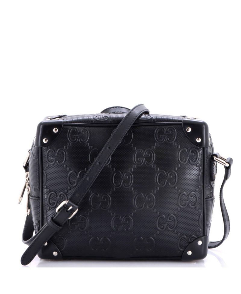 Square Shoulder Bag GG Embossed Perforated Leather