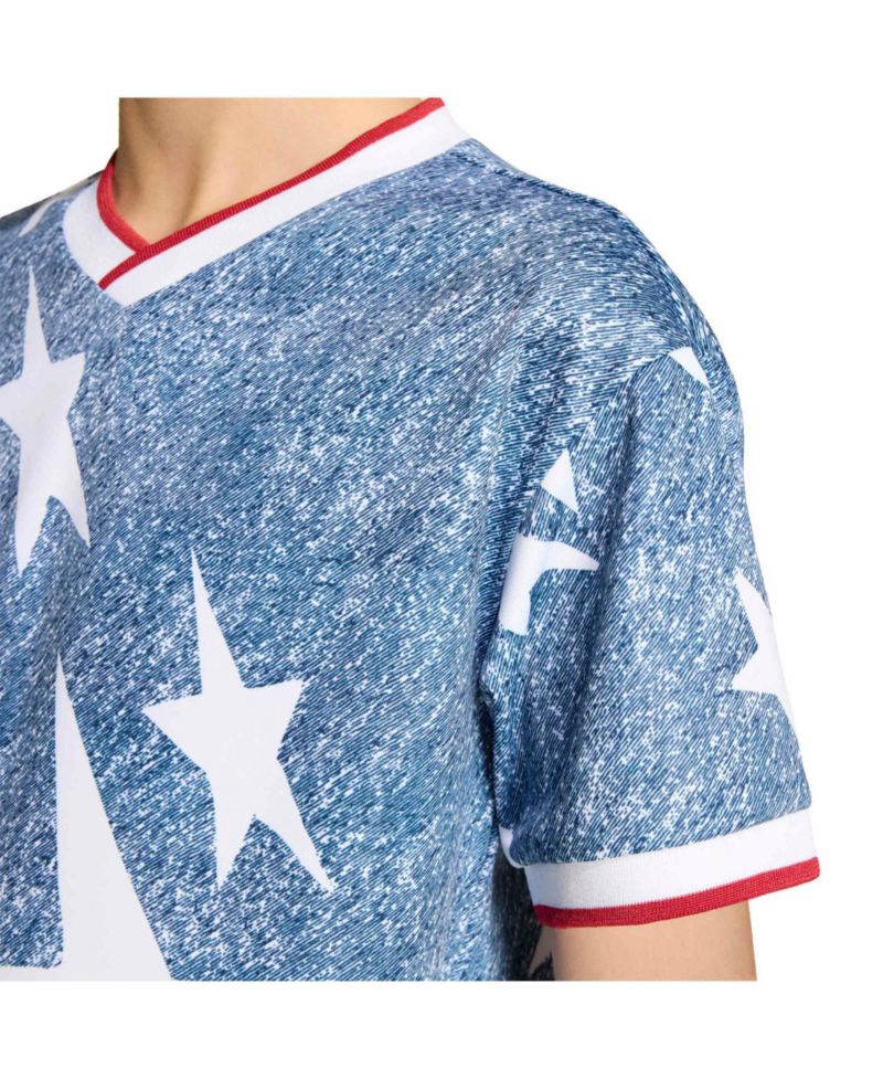 Big Boys and Girls Blue USA Soccer 1994 Denim Graphic Fashion Jersey
