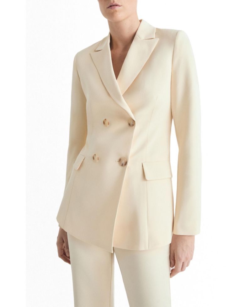 Women's Plain Double-breasted Blazer