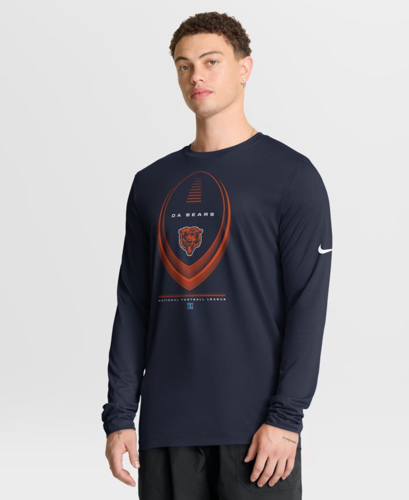Men's Navy Chicago Bears Legend Icon Dri-FIT Long Sleeve T-Shirt