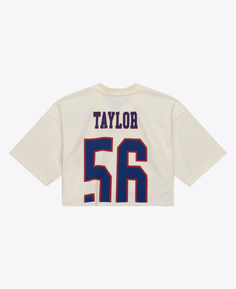 Women's Lawrence Taylor Cream New York Giants Retired Player Cropped Fashion Jersey