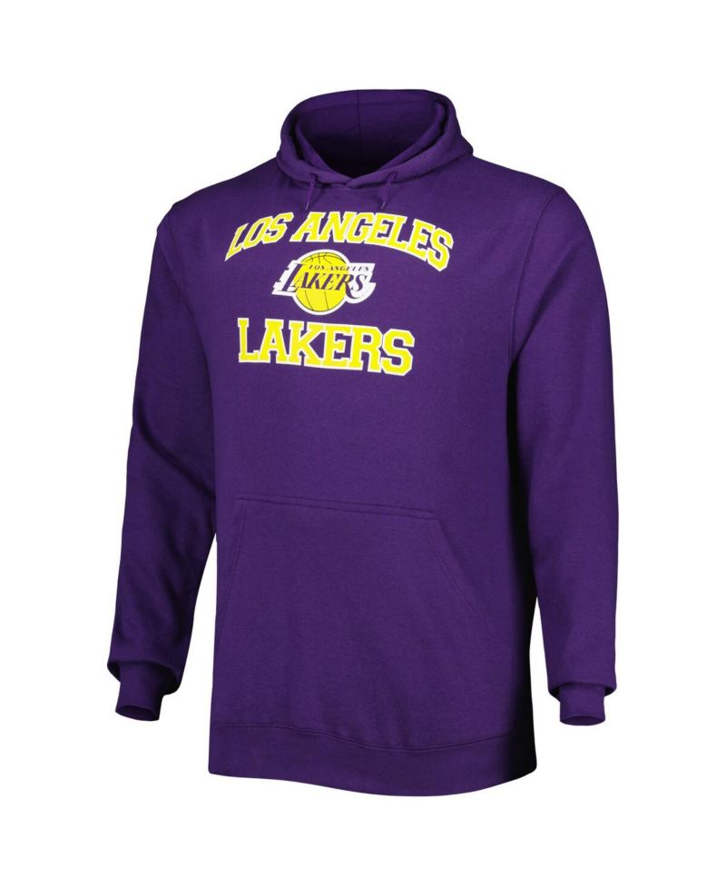 Men's Purple Los Angeles Lakers Big and Tall Heart and Soul Pullover Hoodie