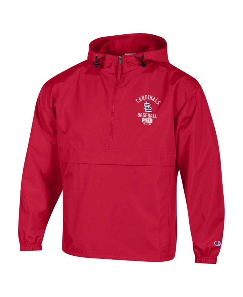 Men's Red St. Louis Cardinals Packable Windbreaker Half-Zip Jacket