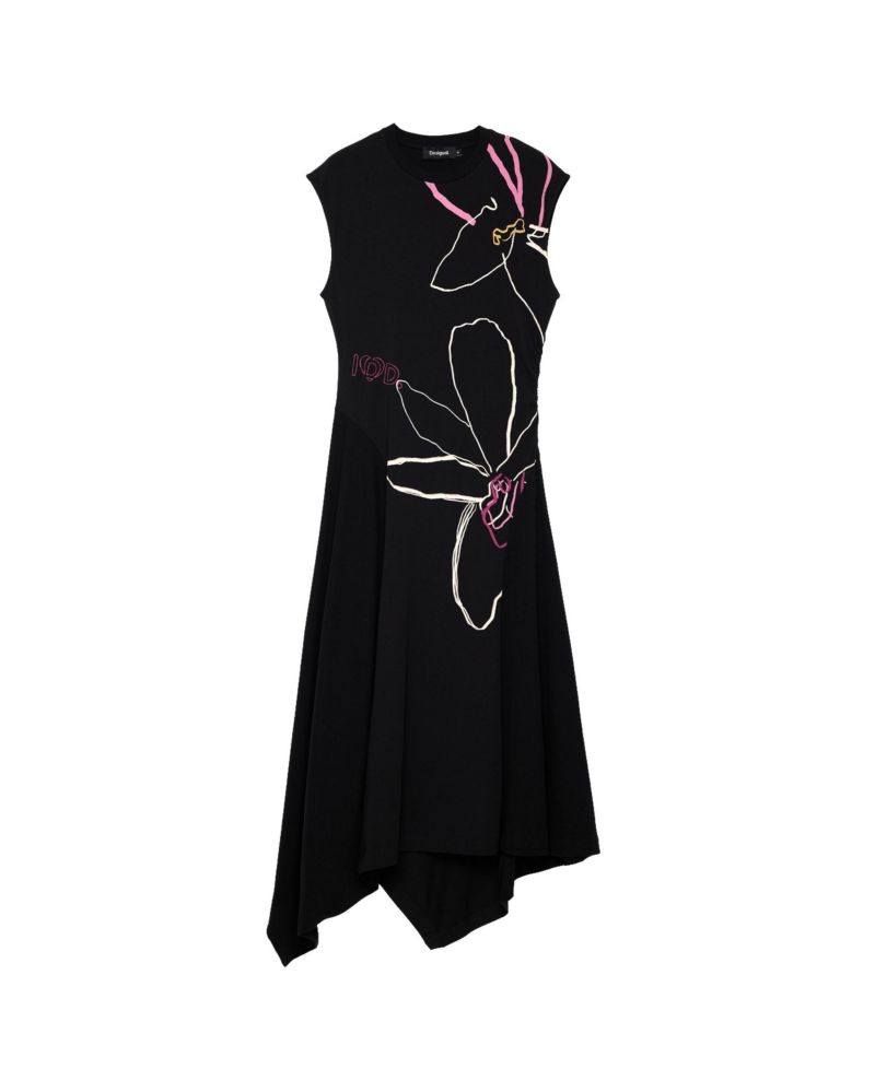 Women's Floral-Print Asymmetric Dress