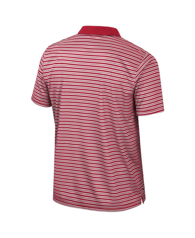 Men's Cardinal Iowa State Cyclones Striped Polo Shirt