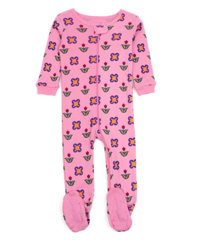 Baby Girls One-Piece Cotton Sleep And Play Footed Pajamas - Cute and Playful Prints