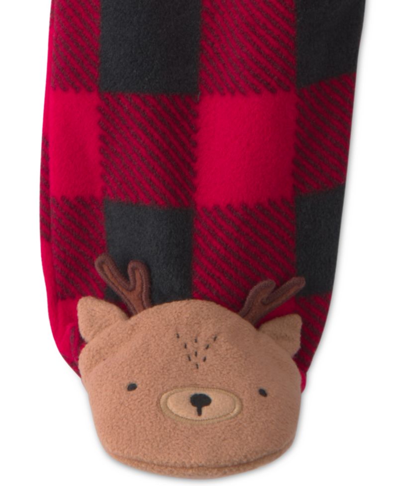 Baby Boys' and Baby Girls' Buffalo Check Fleece 2-Way Zip Sleep & Play