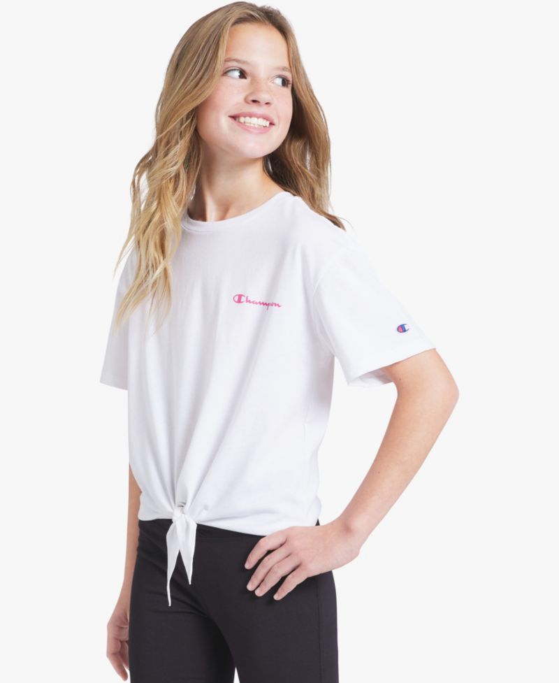 Girls' 7-16 Tie-Front Short-Sleeve Tee Shirt