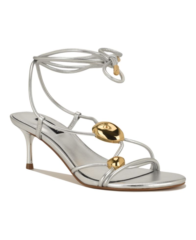 Women's Greska Strappy Ornamented Tie-Up Dress Sandals