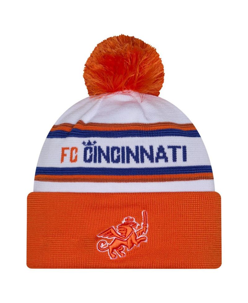 Men's White FC Cincinnati 2026 Jersey Hook Cuffed Knit Hat with Pom