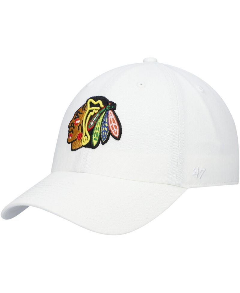 Men's White Chicago Blackhawks Team Clean Up Adjustable Hat