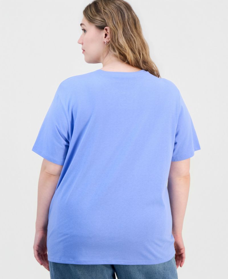 Trendy Plus Size Stitch & Angel Graphic T-Shirt