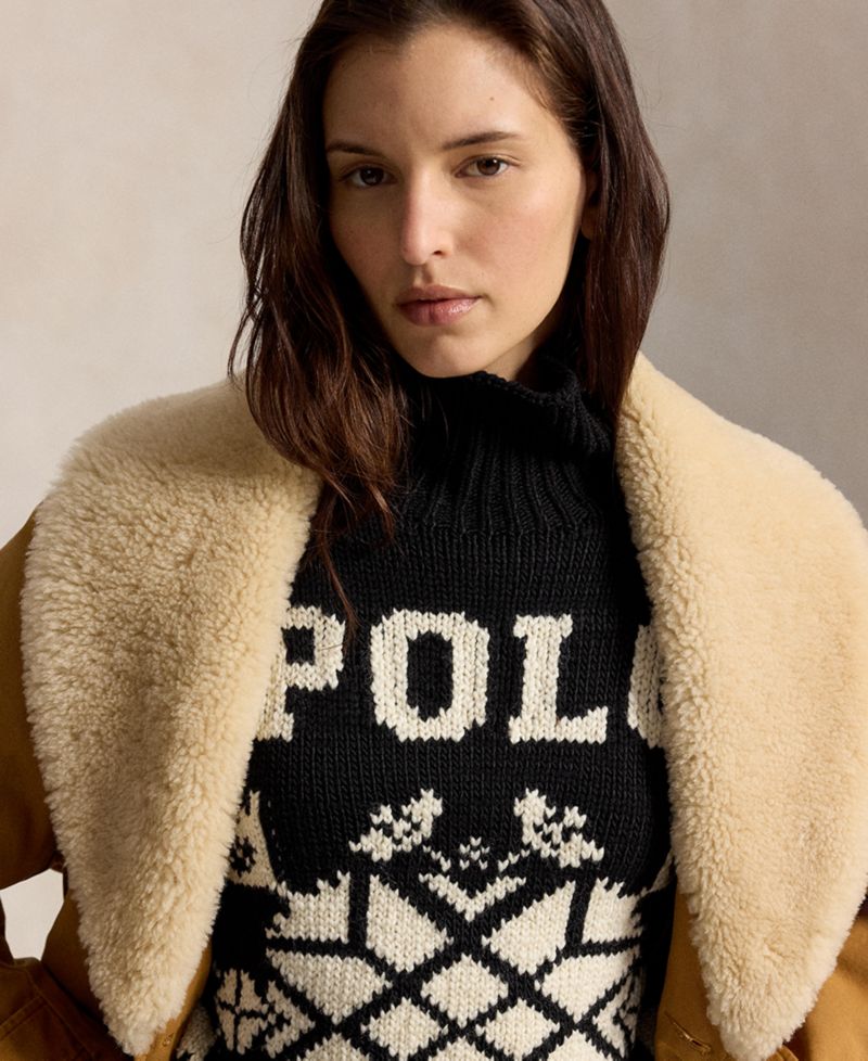 Women's Intarsia-Knit Snowflake Wool-Blend Turtleneck Sweater