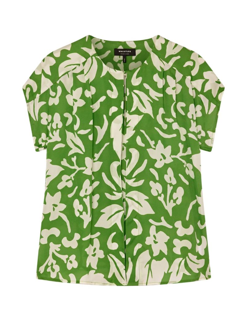 Women's Floral Keyhole Blouse