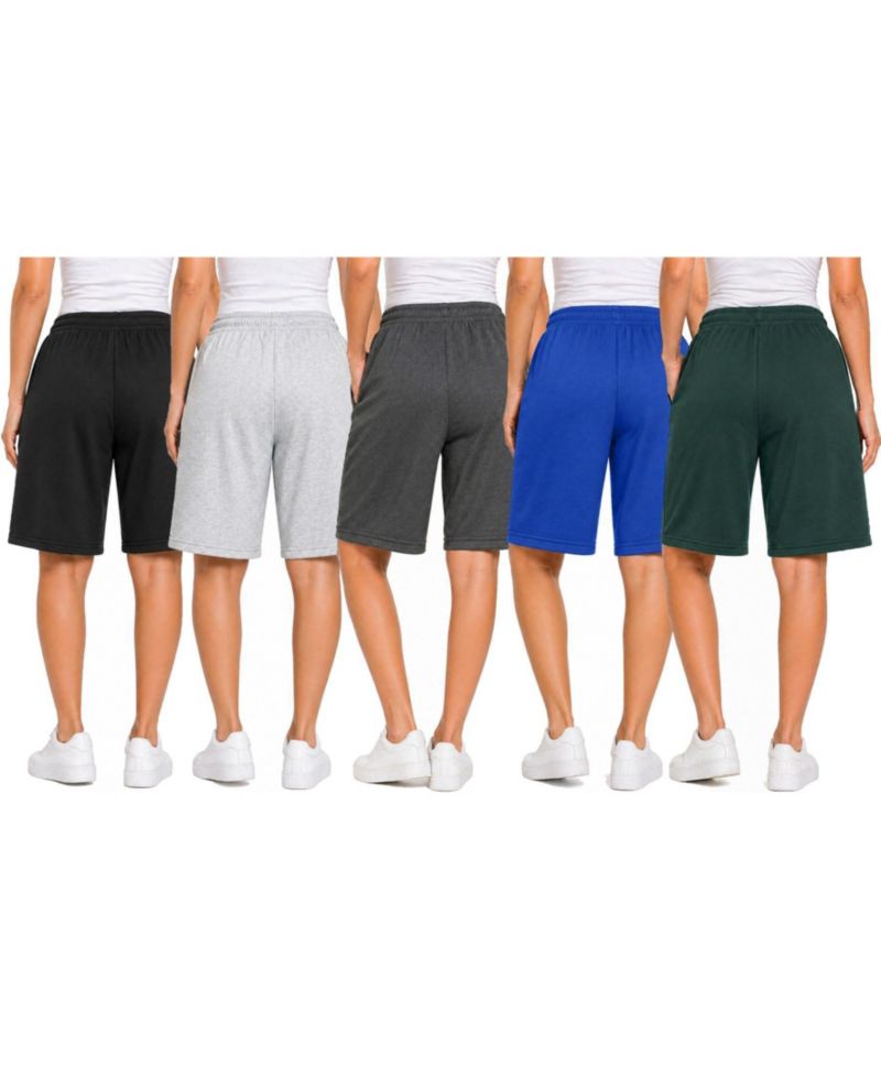 Women's Loose Fit Cotton Blend Lounge Shorts- 5-Pack