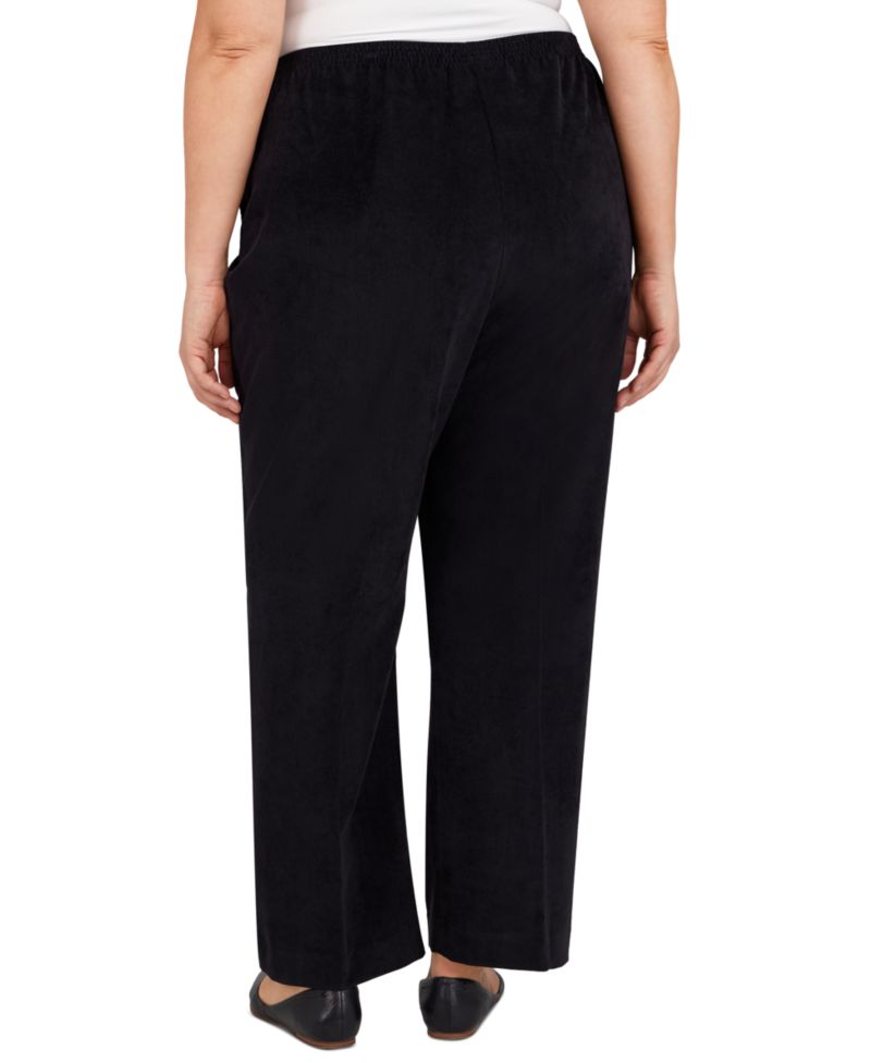 Plus Size Corduroy Elastic Waistband Pants
