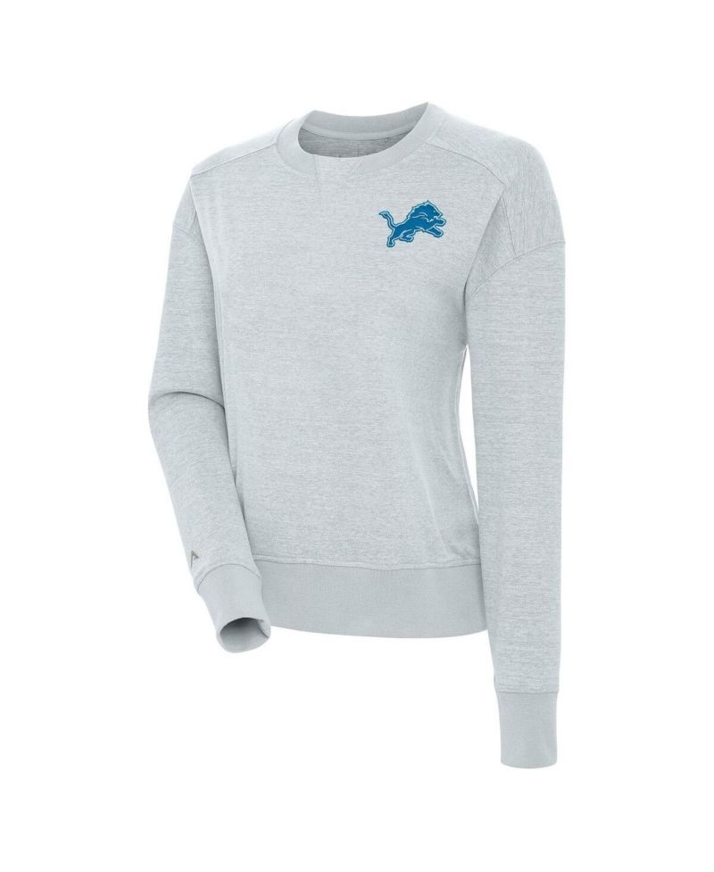 Women's Heather Gray Detroit Lions Forward Fleece Pullover Sweatshirt