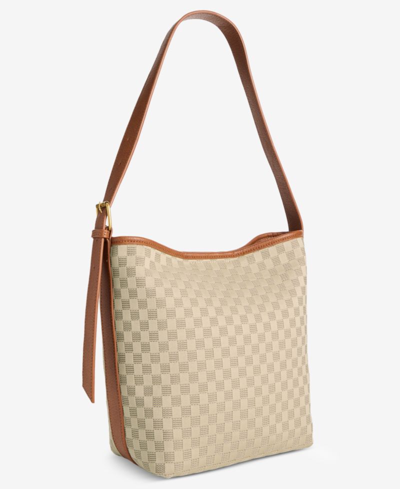 Checkered Soft Knit Soft Hobo