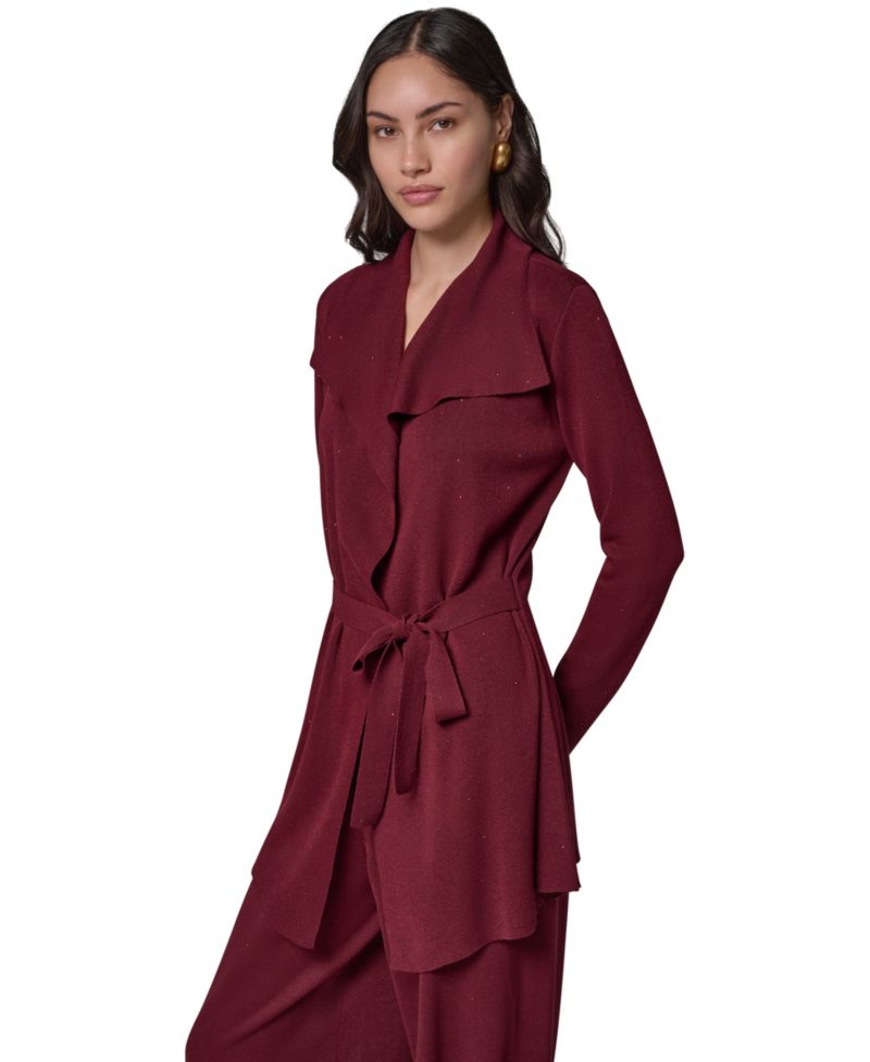 Women's Wrap Long-Sleeve Tie-Front Cardigan