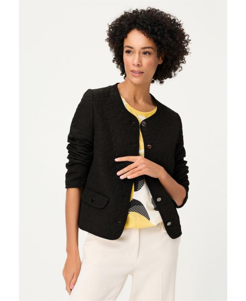 Women's Collarless Quilted Jacket