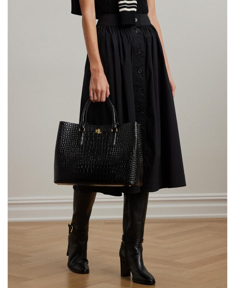 Marcy Large Embossed Satchel Bag