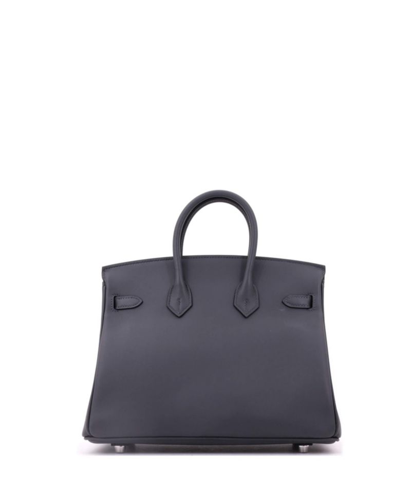 Pre-Owned Hermes Birkin 25 Handbag Grey Swift with Palladium Hardware