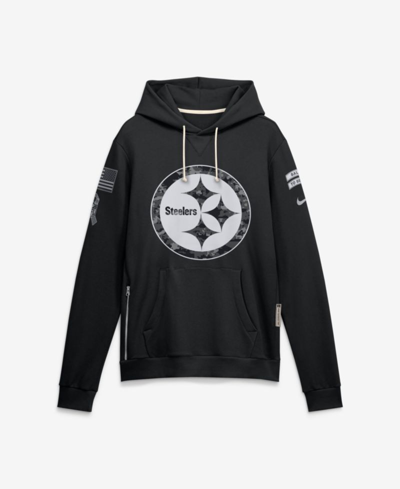 Men's Black Pittsburgh Steelers 2026 Salute to Service Sideline Pullover Hoodie
