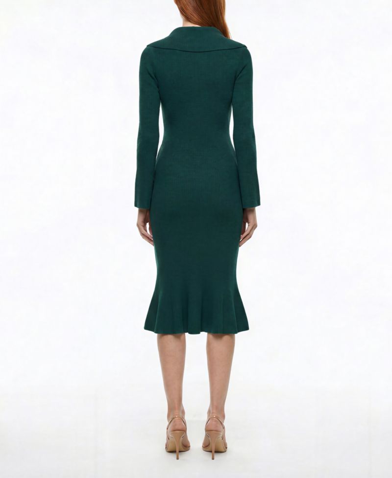 Women's Lucia Merino Wool Cowl Neck Midi Sweater Dress