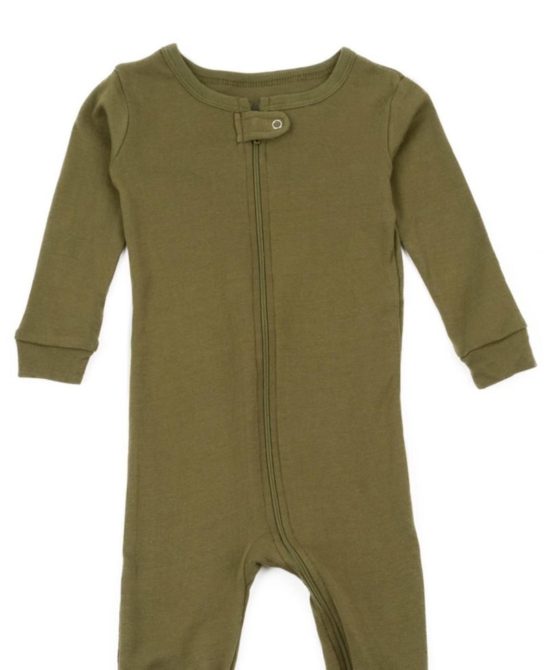 Toddler Matching Family One Piece Footed Cotton Long Sleeve Solid Color Pajamas 2T-5T